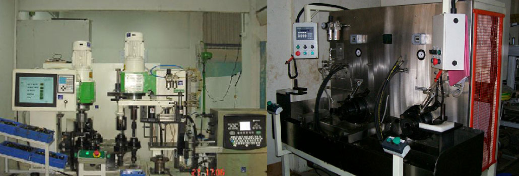 6 station indexing machine & Twin spindle flushing machine